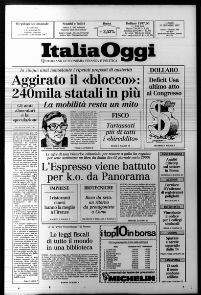 Italia oggi : quotidiano di economia finanza e politica